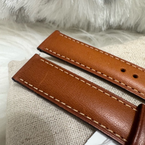 NEW wTags Michele 18MM Leather Watch Band in Saddle - Picture 3 of 7